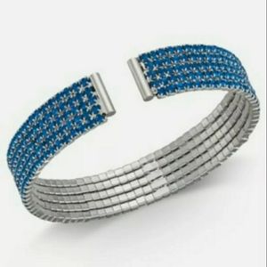 Silver Tone With Blue Stone Bracelet